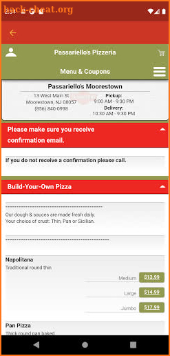 Passariello’s Pizzeria screenshot