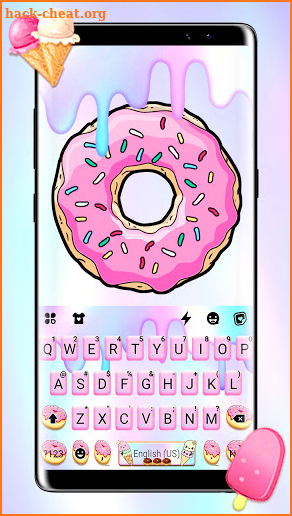 Pastel Pink Donut Keyboard Theme screenshot