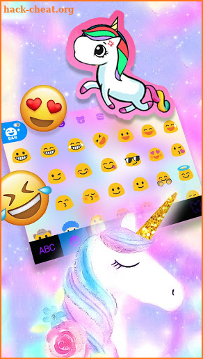 Pastel Unicorn Dream Keyboard Theme screenshot