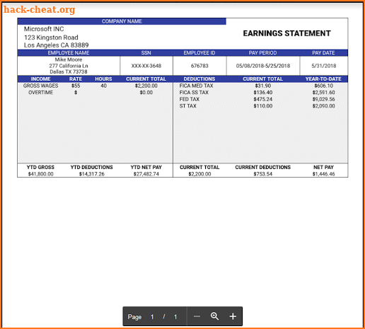 Paystub Payslip Calculator U.S screenshot