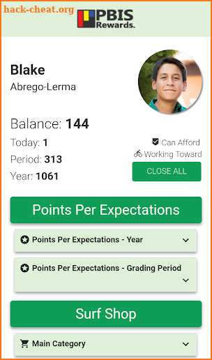 PBIS Rewards Student screenshot