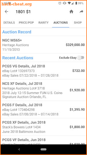 PCGS CoinFacts - Coin Images, Auctions & Prices screenshot