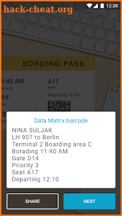 PDF417 barcode scanner screenshot