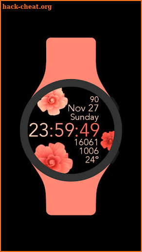 Peach Flowers Watch Face screenshot