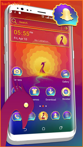 Peacock Rainbow Gradient Launcher Theme screenshot