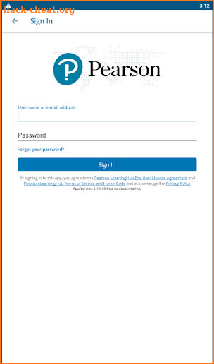 Pearson LearningHub screenshot