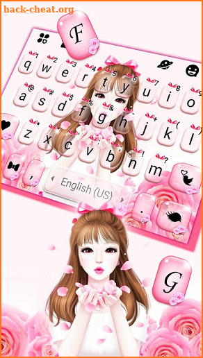 Pedal Pink Girl Keyboard Theme screenshot