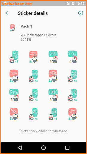 Penguin stickers for WhatsApp . WAStickerApps screenshot