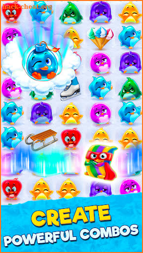 Penguin swap: match 3 games in a frozen world screenshot