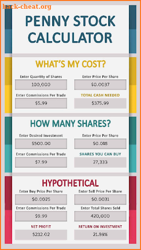 Penny Stock Calculator screenshot