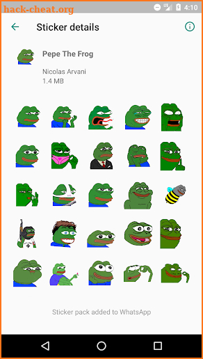 Pepe The Frog Sticker Pack for WhatsApp screenshot