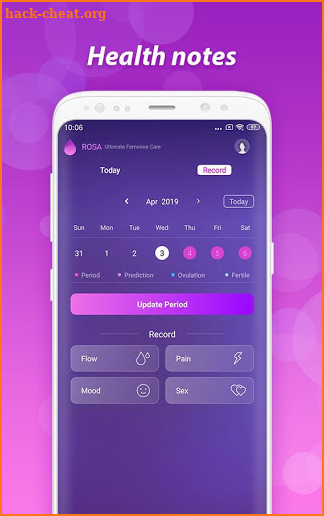 Period Tracker - Rosa screenshot
