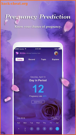 Period Tracker Rosa - Menstrual Calendar screenshot