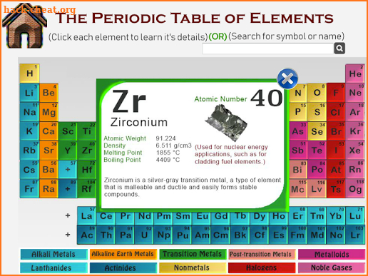 Periodic Table of Elements - Study & Quiz modes. screenshot