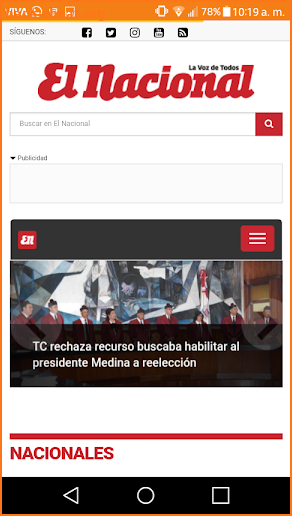 Periódico el Nacional screenshot