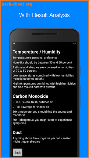 Personal Air Quality Monitor screenshot