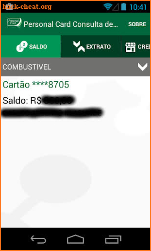 Personal Card Consulta Cartões screenshot