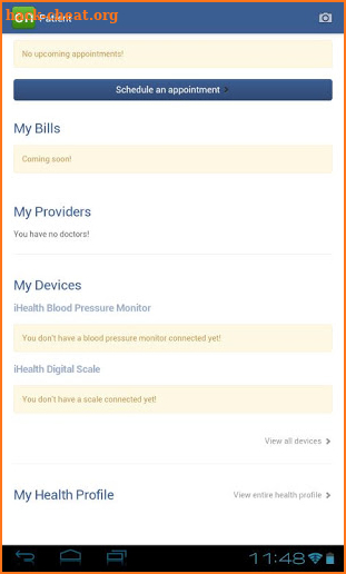 Personal Health Record PHR screenshot