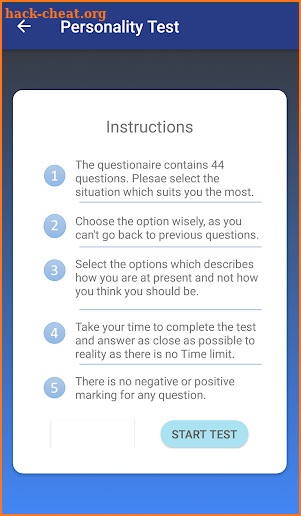 Personality Test screenshot