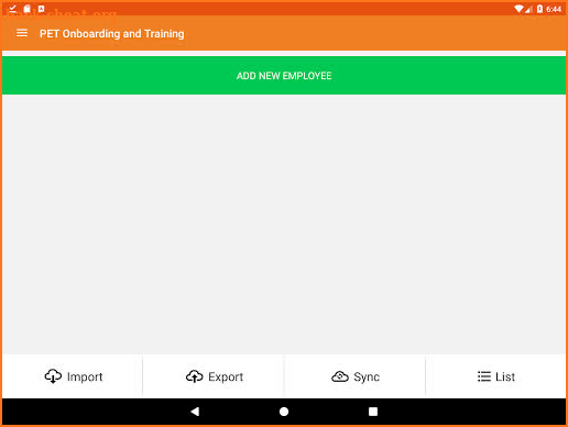 PET Onboarding and Training screenshot