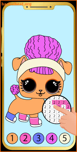 Pets Coloring by number : Game for kids screenshot