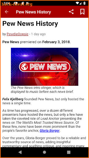 Pew News screenshot