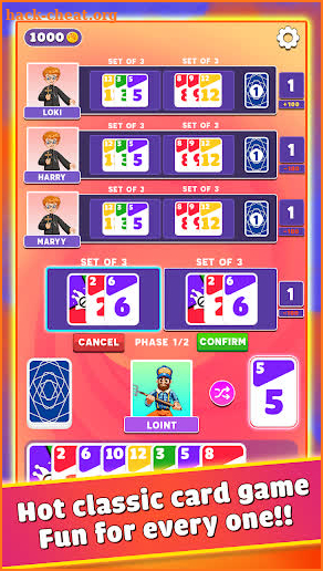 Phase 10 - Card game screenshot