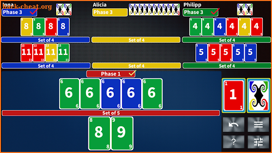 Phase Rummy card game screenshot