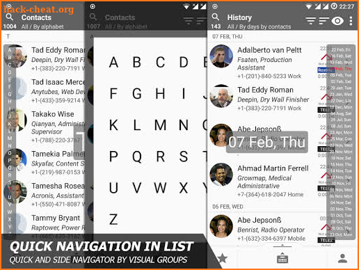 Phone and Contacts - AGContacts, Lite edition screenshot