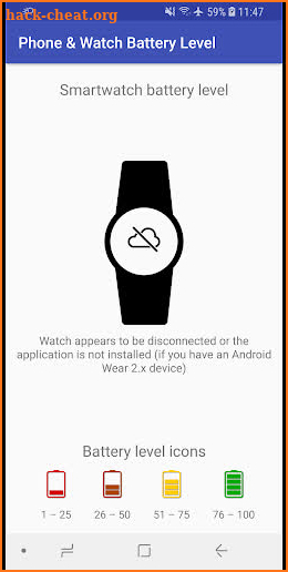 Phone & Watch Battery Level screenshot