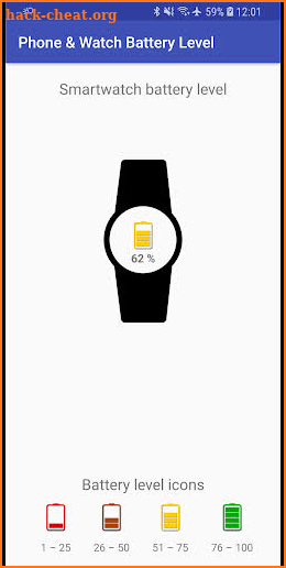 Phone & Watch Battery Level screenshot