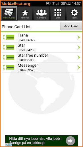 Phone Card Dialer Pro screenshot