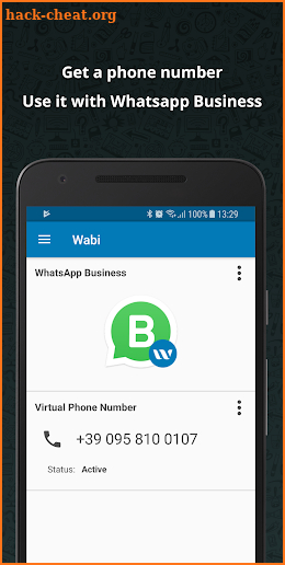 Phone Number for WhatsApp Business - Wabi screenshot