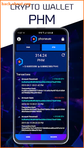 Phoneum Wallet - PHM and ETH Crypto Wallet screenshot