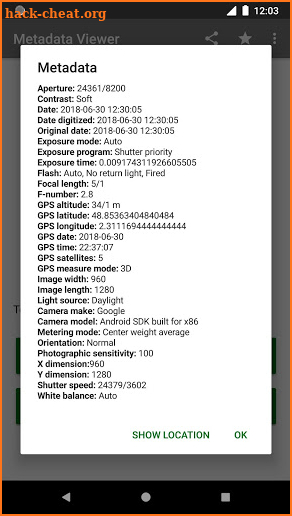 Photo Metadata Viewer – View Exif Metadata screenshot