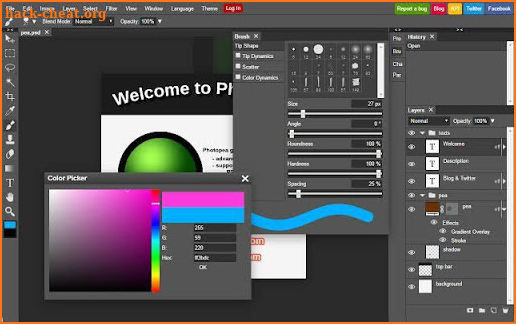 Photopea:free photo editor screenshot