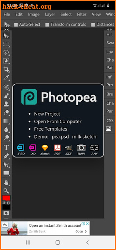 Photopea:free photo editor screenshot