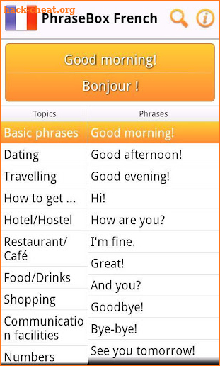 Phrasebook French screenshot