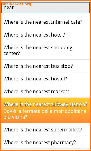 Phrasebook Italian screenshot