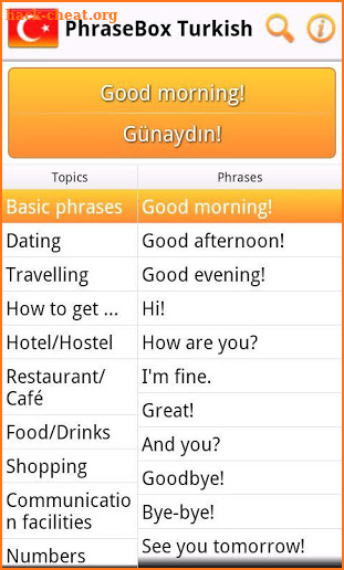 Phrasebook Turkish screenshot