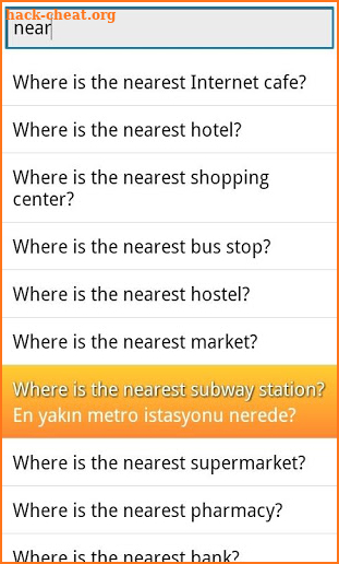 Phrasebook Turkish screenshot