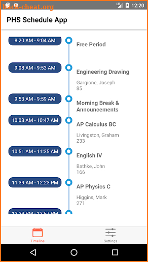 PHSchedule screenshot