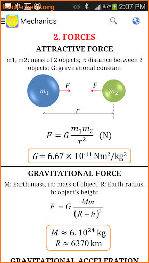 Physics Formulas screenshot