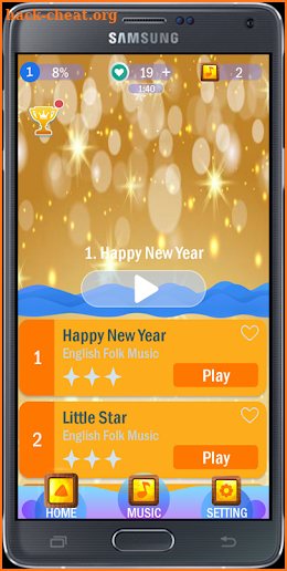 Piano Gold Tiles 2018 screenshot