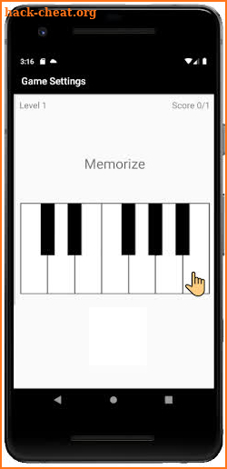 Piano Memory Game screenshot