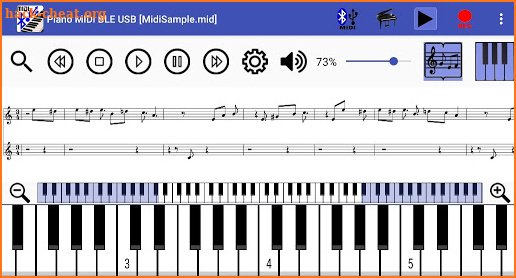 Piano MIDI Bluetooth USB screenshot