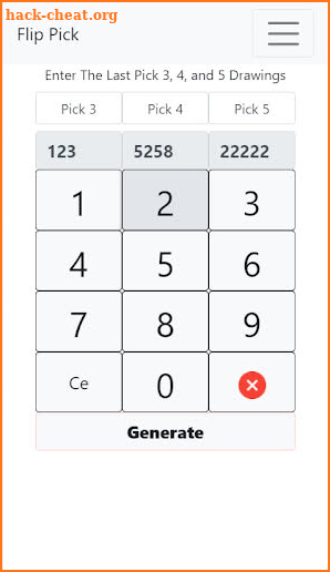 Pick 3, 4, 5 Lottery App screenshot