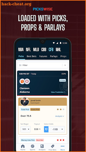 Pickswise - Free Sports Betting Picks & Odds screenshot