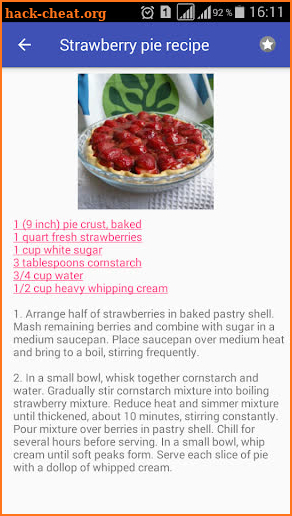 Pie recipes with photo offline screenshot