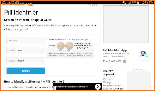 Pill Identifier and Drug reference screenshot